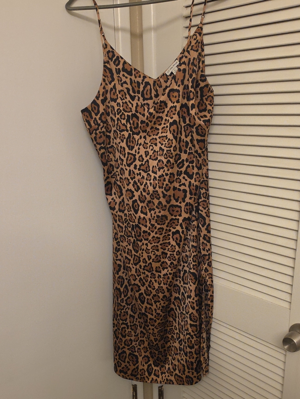 Leopard-Print Slip Midi Dress — Brown Animal Print